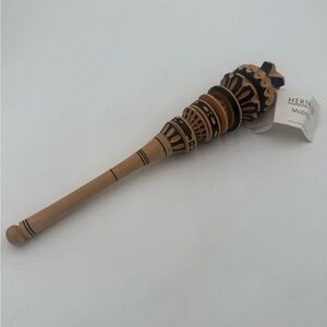Vintage 14" Mexican Molinillo Hand Carved Wood Whisk Stirrer NWT